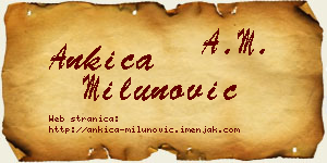 Ankica Milunović vizit kartica